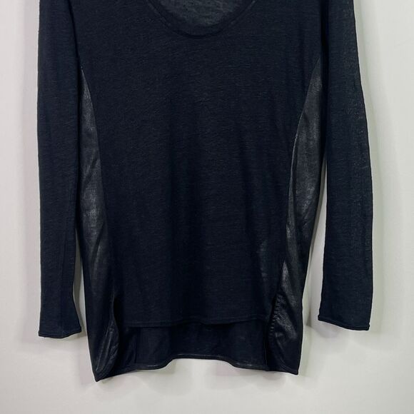 Zara Linen Faux Leather Accent Grunge Goth Witchy Top Women's Size Small - Picture 5 of 7